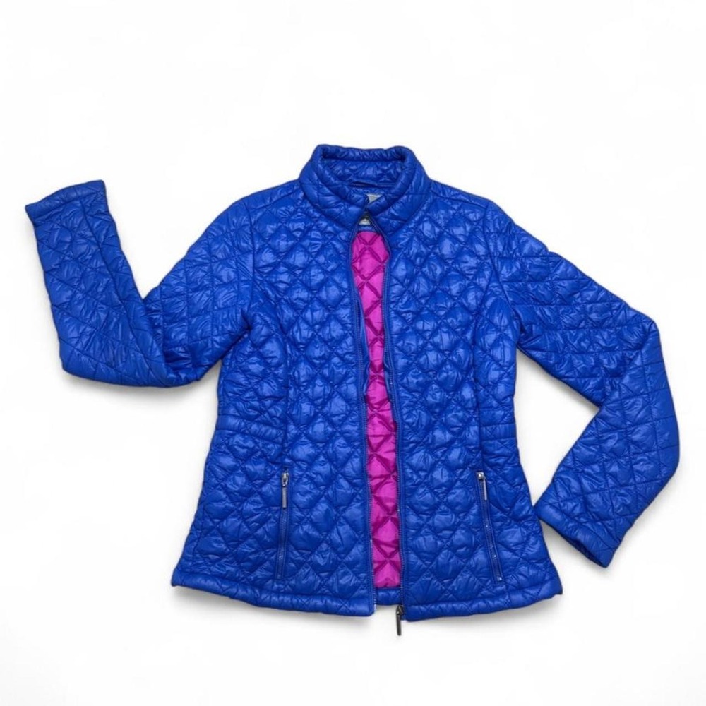 Quilted Puffer Jacket Electric Blue Vibrant Pink Gorpcore Johnston & Murphy XS